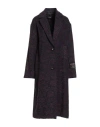 Wu'side Woman Coat Navy Size M/l Acrylic, Polyester, Wool In Purple