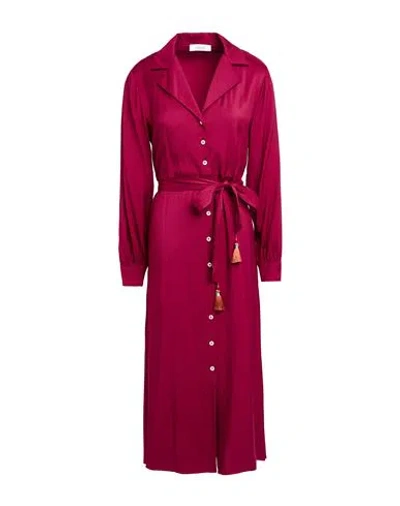 Wu'side Woman Midi Dress Burgundy Size S/m Viscose In Red