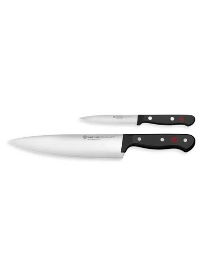 Wusthof 2-piece Gourmet Chef's Knife Set In Black