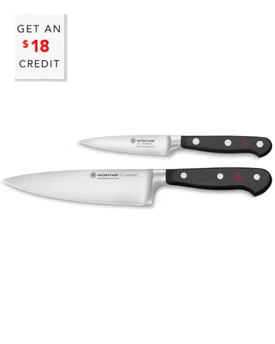 Wusthof 2pc Classic Knife Prep Set With $18 Credit In Black