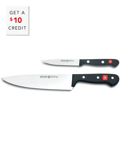 Wusthof 2pc Gourmet Chef's Knife Set With $10 Credit In Black