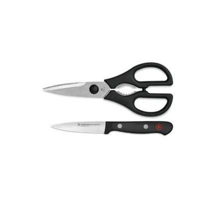 Wusthof 2-piece Paring Knife And Shear Set In Black