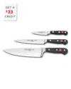 Wusthof 3pc Classic Chef's Set With $33 Credit In Black