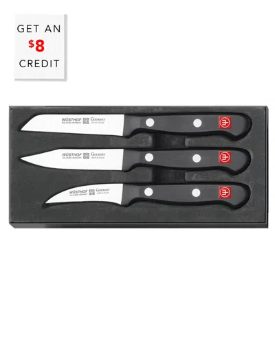 Wusthof 3pc Gourmet Paring Knife Set With $8 Credit In Black