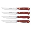Wusthof 4 Pc Steak Knife Set In Red