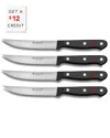 Wusthof 4pc Gourmet Steak Knife Set With $12 Credit In Black
