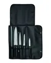 Wusthof 6pc Gourmet Chef's Starter Set With Knife Roll In Black