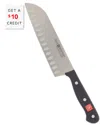 Wusthof 7in Gourmet Hollow Edge Santoku Knife With $10 Credit In Black
