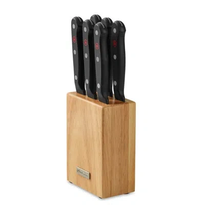 Wusthof 7-piece Steak Knife Block Set In Black