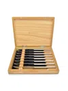 WUSTHOF 8-PIECE STAINLESS STEAK KNIFE SET IN OLIVEWOOD BOX