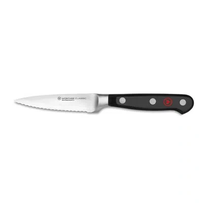Wusthof Classic 3.5" Fully-serrated Paring Knife In Black