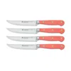 Wusthof Classic 4 Piece Steak Knife Set, Coral Peach In Pink