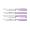 Wusthof Classic 4 Piece Steak Knife Set, Purple Yam In Purple
