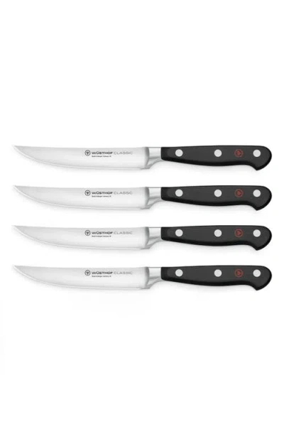 Wusthof Wüsthof Classic 4-piece Steak Knife Set In Black