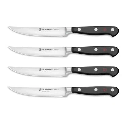 Wusthof Classic 4-piece Steak Knife Set In Black