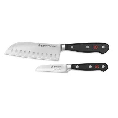 Wusthof Classic 5 Inch Santoku Knife & 3 Inch Straight Paring Knife, 2 Pc Set In Black