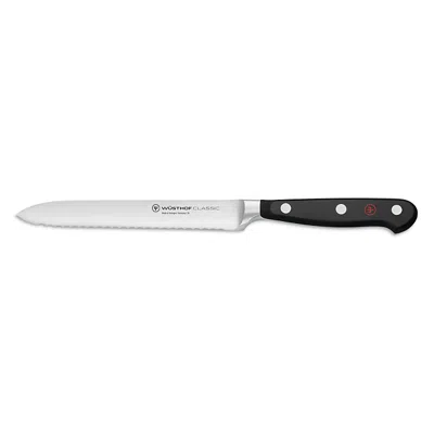 Wusthof Classic 5 Serrated Knife In Black