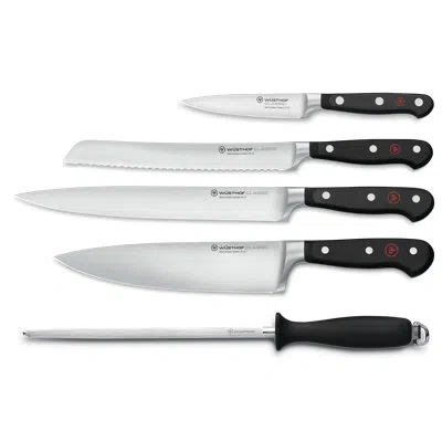 Wusthof Classic 5-piece Chef's Knife Set In Black