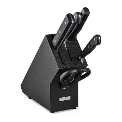 Wusthof Classic 6-piece Asian Knife Block Set In Black