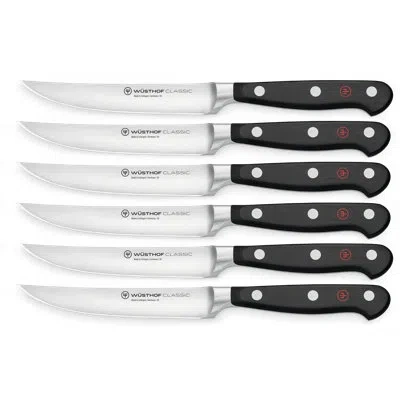 Wusthof Classic 6-piece Steak Knife Set In Black