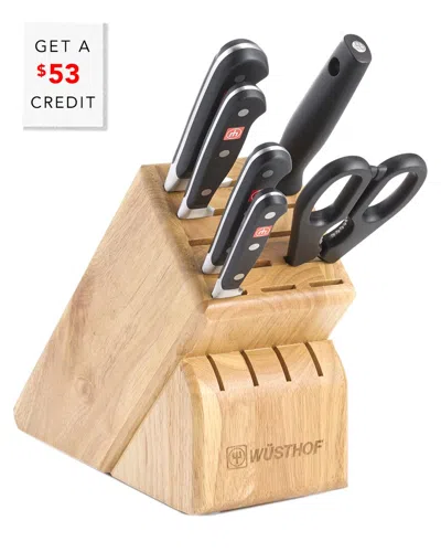 Wusthof Classic 7pc Black Knife Block Set With $53 Credit