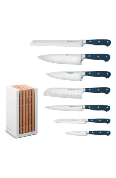 Wusthof Wüsthof Classic 8-piece Designer Knife Block Set In Blue