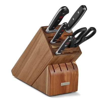 Wusthof Classic Classic 6 Piece Knife Block Set, Acacia In Brown
