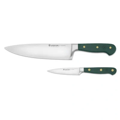 Wusthof Classic Fresh Rosemary 2-piece Knife Set In Green