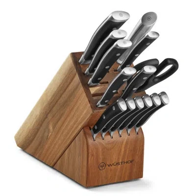 Wusthof Classic Ikon 15-piece Block Set, Acacia In Black