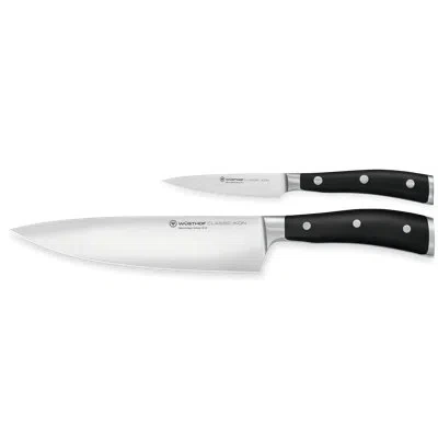 Wusthof Classic Ikon 2-piece Chef's Set In Black