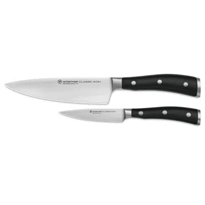 Wusthof Classic Ikon 2-piece Prep Set In Black