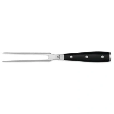 Wusthof Classic Ikon 6" Straight Meat Fork In Black