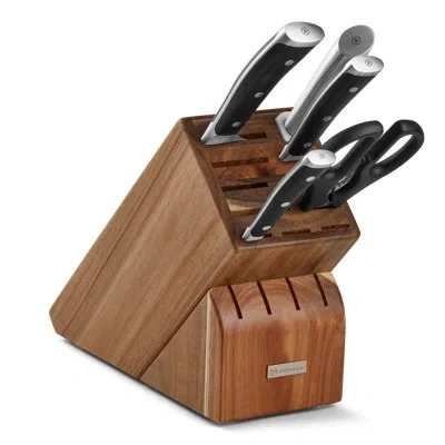Wusthof Classic Ikon 6-piece Starter Block Set, Acacia In Black