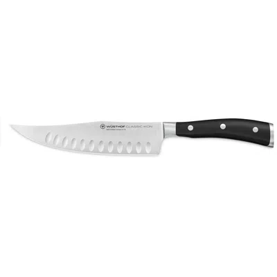 Wusthof Classic Ikon 7 Inch Craftsman Knife With Hollow Edge In Black