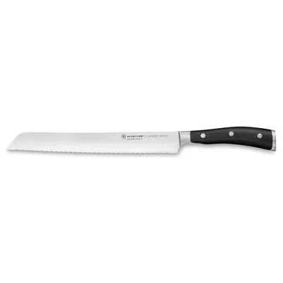 Wusthof Classic Ikon 9" Double-serrated Bread Knife In Black