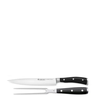 Wusthof Classic Ikon Carving Set In Black