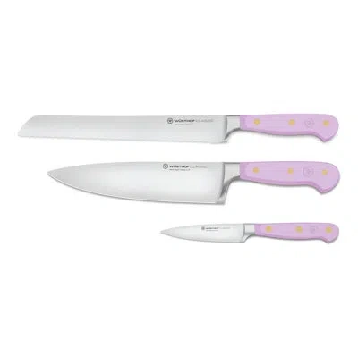 Wusthof Classic Purple Yam 3-piece Starter Knife Set In Lavender