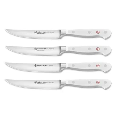 Wusthof Classic Series 4 Piece Steak Knife Set In White