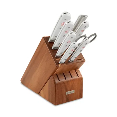 Wusthof Classic Series 9 Piece Knife Block Set In White