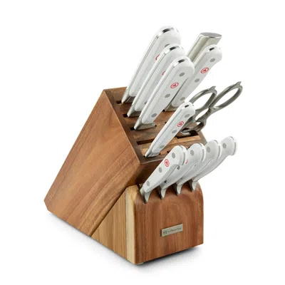 Wusthof Classic White Twelve Piece Knife Block Set In Brown
