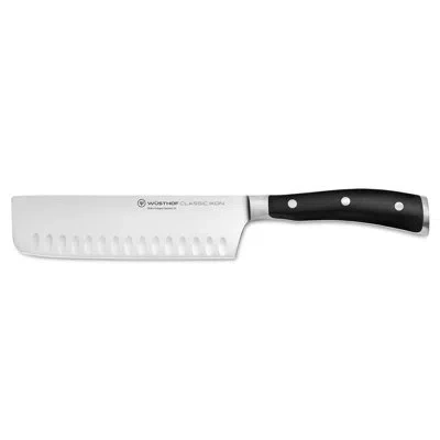 Wusthof German Classic Ikon 7" Hollow Edge Nakiri In Black