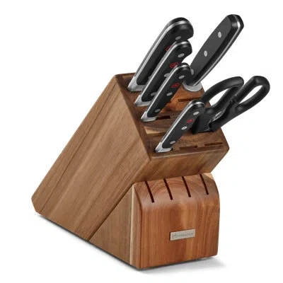 Wusthof German Classic Seven Piece Knife Block Set In Black