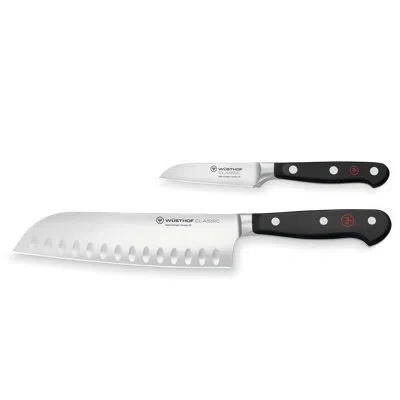 Wusthof German Classic Two Piece Asian Chef's Set In Black