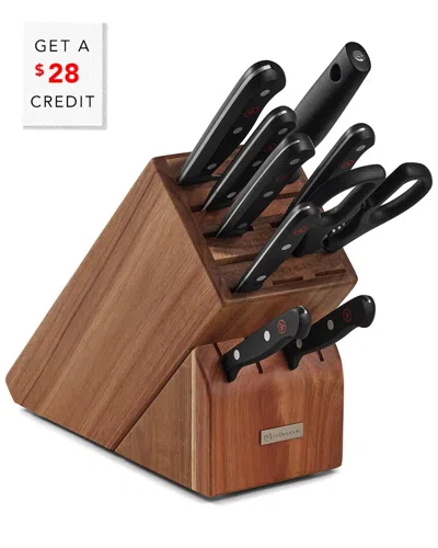 Wusthof Gourmet 10pc Knife Block Set With $28 Credit In Brown