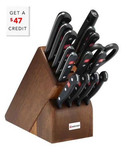Wusthof Gourmet 16pc Knife Block Set In Black