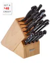 Wusthof Gourmet 16pc White Knife Block Set, Acacia With $48 Credit In Black