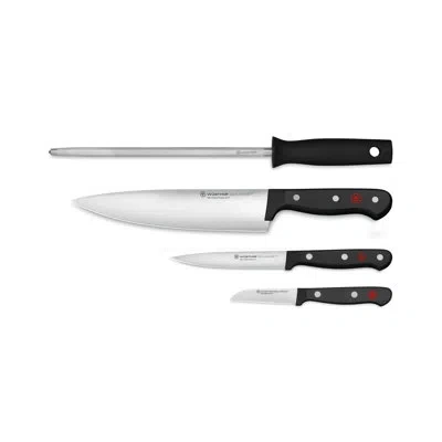 Wusthof Gourmet 4-piece Chef's Knife Set In Black