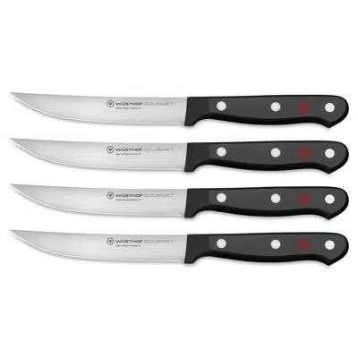 Wusthof Gourmet 4-piece Steak Knife Set In Black
