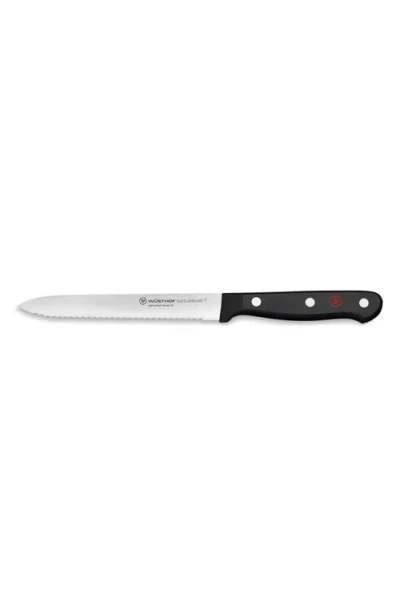 Wusthof Wüsthof Gourmet 5-inch Serrated Utility Knife In Black