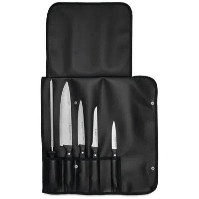Wusthof Gourmet 6-piece Chef's Starter Set With Knife Roll In Black